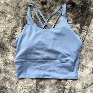 Women's Blue Strappy Sports Bra